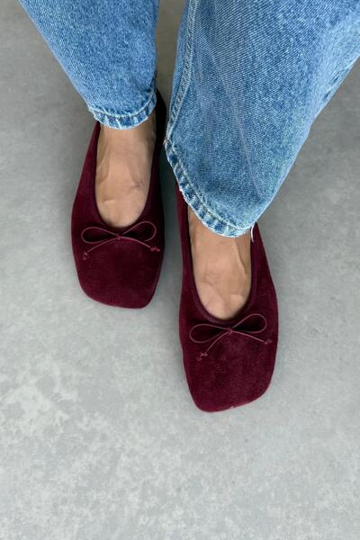 nope21shoess حذاء باليرينا من الجلد الطبيعي من ميزون بوردو
