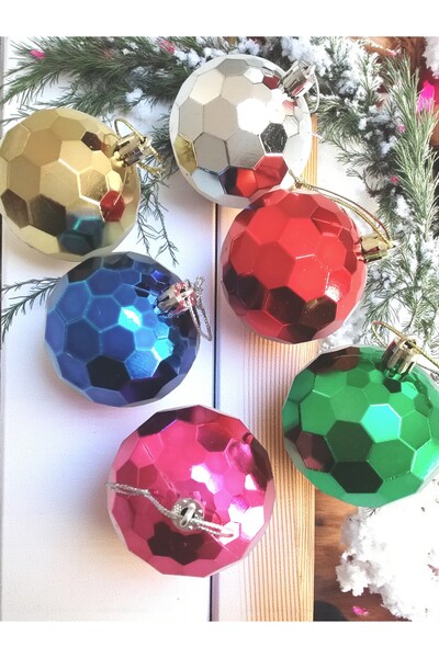 Armada 6 bucăți de ornamente pentru brad de Crăciun în culori mixte Disco Cic...