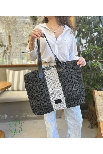 ByTooche Iris Hand Knitted Leather Strap Women's Shoulder Bag, Beach Bag, Han...