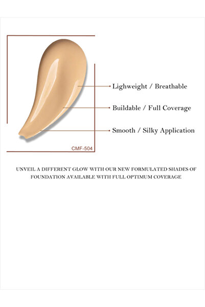 TOUCH FACTOR كريم أساس سائل من كوفر ماكس، غير لامع وخالي من المسام، تغطية كاملة وقابل للمزج، للبشرة العادية إلى الدهنية