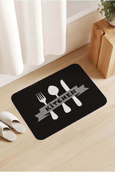 Homiko Kitchen Gray Patterned Kitchen - Door Front Mat 60X80Cm