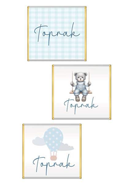 fırsatlar diyarı Ayıcık & Uçan Balon Tema - Bebek Madlen Çikolata Sargı Etike...