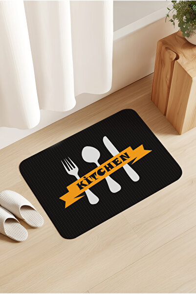Homiko Kitchen Kitchen Orange Patterned Kitchen - Door Front Mat 60X80Cm