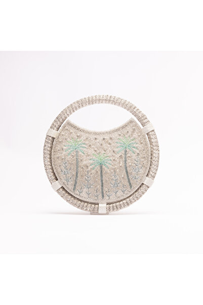 crystalicious حقيبة بالوما إيكو لوكس، مصنوعة يدويًا بأناقة نباتية مع زخارف من الخرز الخشبي