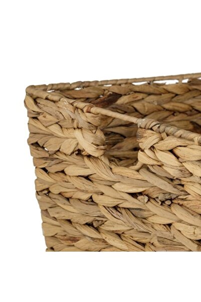 ANTBRO Storage Basket Antbro® with Metal Frame Woven with Water Hyacinth Leaves, with Handles, 34x29x25 cm