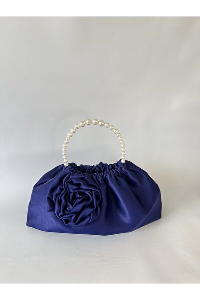 posst bag Синя сумочка з трояндами та перлами для вечірнього вбрання