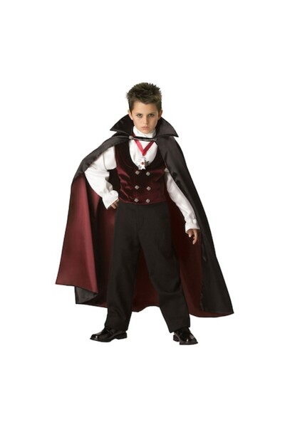 ATS Costum de vampir pentru copii de Halloween cu pantaloni, camasa, vesta, p...