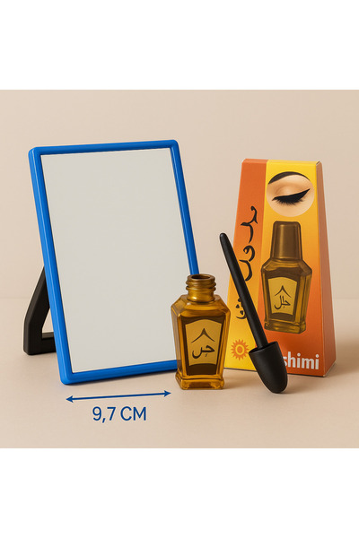 KAJAL BEAUTY Doğal Hashimi Mardin Arap Sürmesi + Makyaj Aynası Seti Kaş Kirpi...