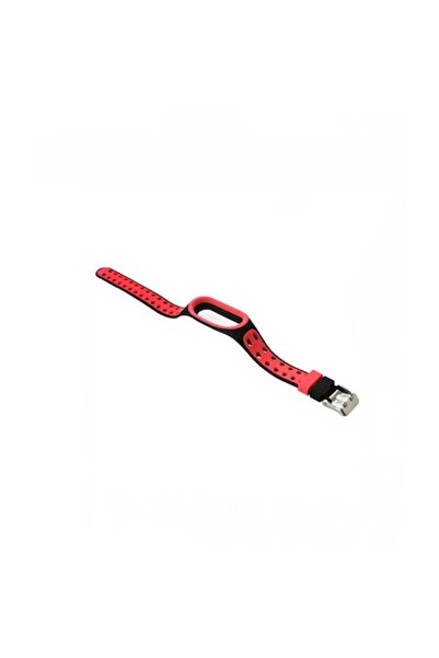 digital-play Replacement strap for Xiaomi Mi Band 3, Mi Band 4, perforated, buckle closure, red