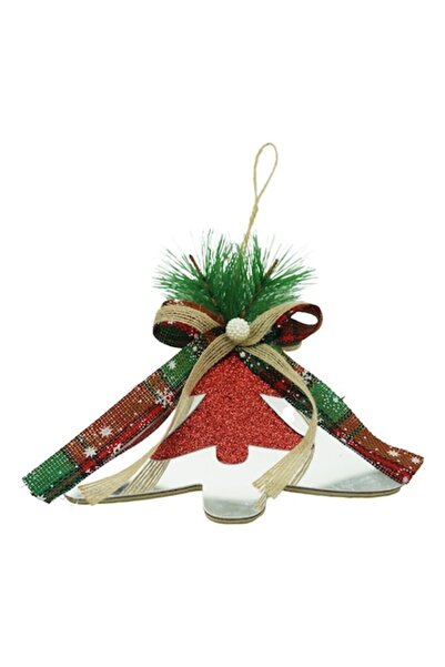 Danex Орнамент от ела, ела, сребърен, гланциран, 14*15 см, акрилен, за вътреш...