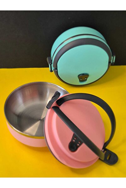 Evmoni VAKUMLU ÇELİK YEMEK KABI TEKLİ SEFER TASI BESLENME KUTUSU YEŞİL 0,500 ML