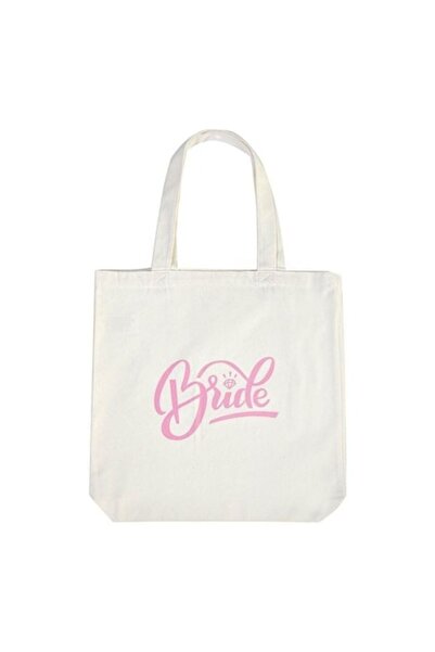 ANTBRO Geantă albă din material textil cu imprimeu „Mireasă” – Accesoriu eleg...
