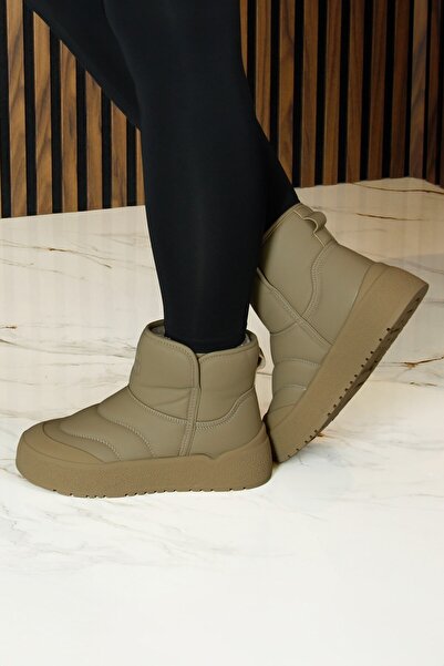 Erkan Saçmacı Camel Vegan Kürk Astarlı Yuvarlak Burun Günlük Bot