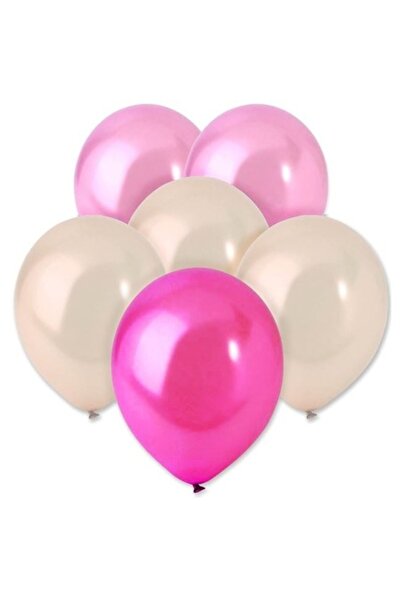 ANTBRO Set of 20 metallic party balloons Antbro®, pink, fuchsia, ecru, 30 cm