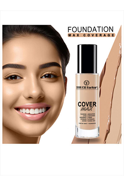 TOUCH FACTOR COVER MAX Liquid Foundation, Matte & Poreless, Full Coverage And Blendable, Normal To Oily