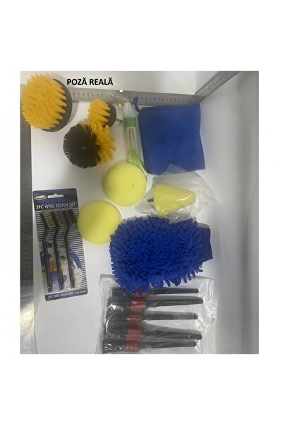 Danex Set 17 accesorii pentru curățarea mașinii, interior și exterior, multicolor