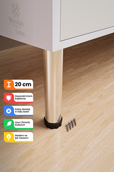 wooden lane studio Metal Mobilya Ayağı 20 cm Krom Tekli – Koltuk Kanepe Orta ...