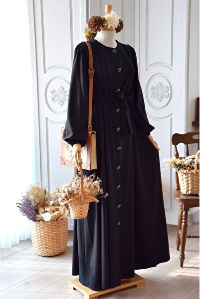 EMİNOS BUTİK Retro Model Ferace Siyah Renk