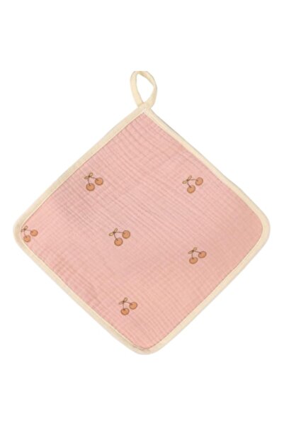 Danex Prosop absorbant din bumbac pentru bebeluși, 25x25 cm, model cireșe, cu...