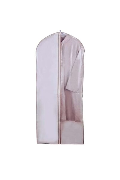 ANTBRO Protective cover for dresses, coats or suits Antbro® with a transparent part, ecru, 65x150 cm