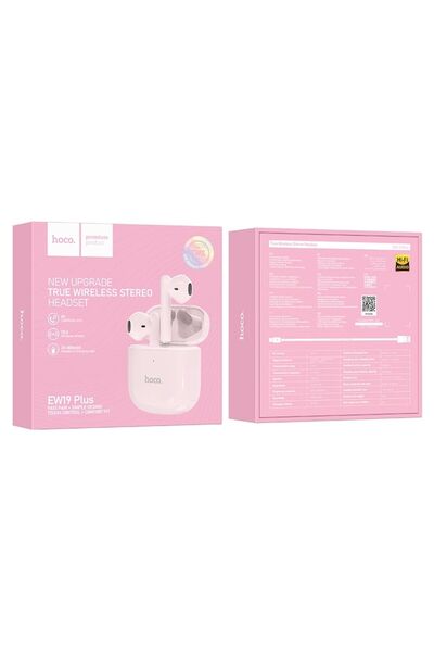 Hoco Căști wireless EW19, Bluetooth 5.3, capacitate 300mAh, roz