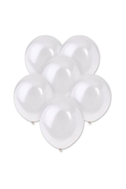 ANTBRO Set of 20 Antbro® metallic party balloons, white, 30 cm