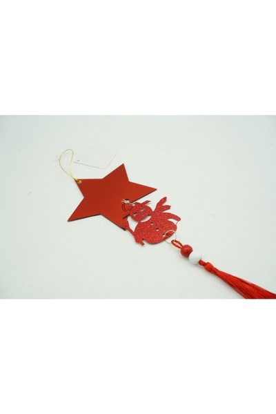 Danex Christmas Tree Ornament - Star/Snowman, Red Gloss, Acrylic, 10x28 cm, Indoor/Outdoor