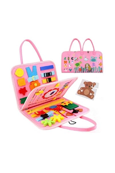 Danex Montessori Sensory Educational Book – Mermaid Model, Pink, 3 Pages (28x25x4 cm)