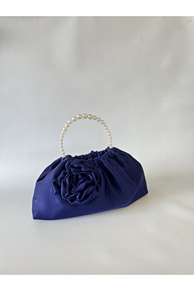 posst bag Синя сумочка з трояндами та перлами для вечірнього вбрання