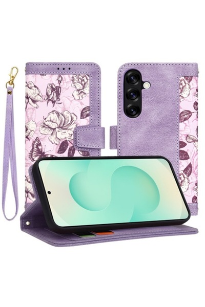 Danex Защитен калъф за Samsung Galaxy S25 Plus, A64, кожа, мистериозно лилаво