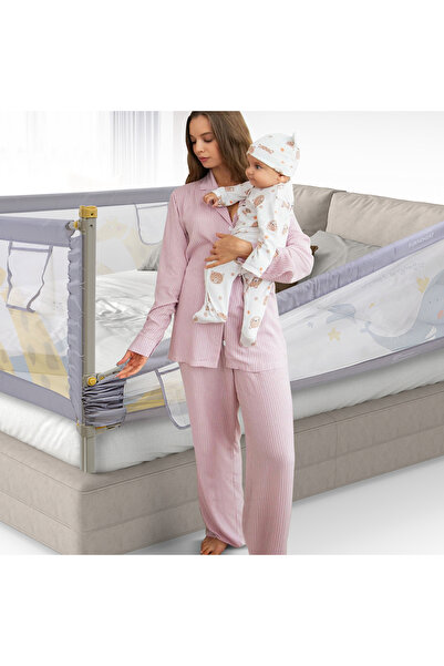Fun Moment Folding Baby Bed Rail ,Safety Bed Guardrail Adjustable Height 1.8m