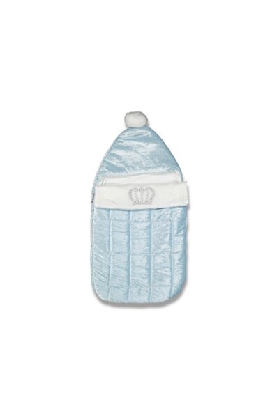 Miniworld Sac de dormit bebelusi baieti, catifea, interior bumbac, Prince, 0-6 luni, Bleu