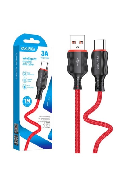 KAKU Cablu Date si Incarcare (KSC-807), USB-A la USB-C, 3A, 1m, Red