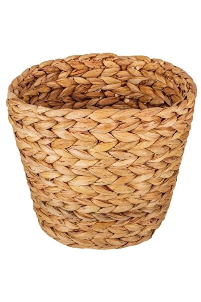 ANTBRO ® Storage Basket Made of Water Hyacinth Leaf and Bamboo, Ø21x18 cm