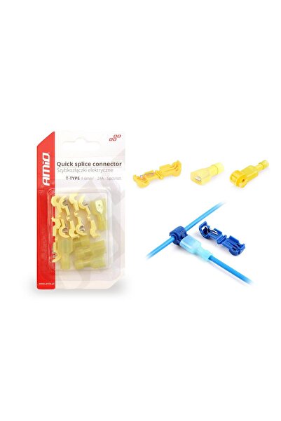 AMIO Cuplaje electrice pentru imbinari rapide de tip-T 04 - 6mm2, 24A, 5 buc ...