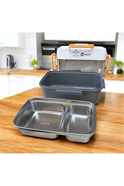FixPoint Stainless Steel Food Storage and Transport Container Gray Color 1100 ml P-1840