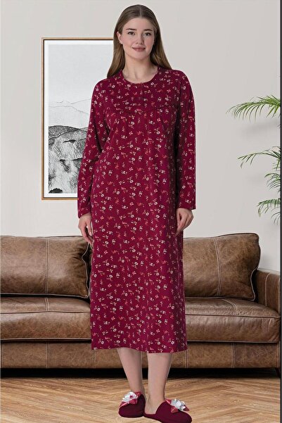 EM&FA TEKSTİL ثوب نوم نسائي مقاس كبير من القطن 100%