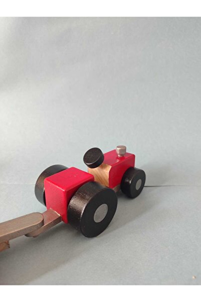 NaturBabyKids Ahşap Oyuncak Traktör ve Römork