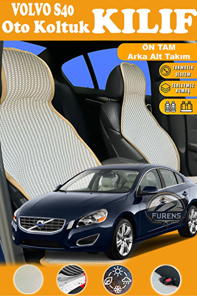 STS Oto Aksesuar غطاء مقعد سيارة فولفو S40 متوافق مع سلسلة بريستيج البيج من ا...