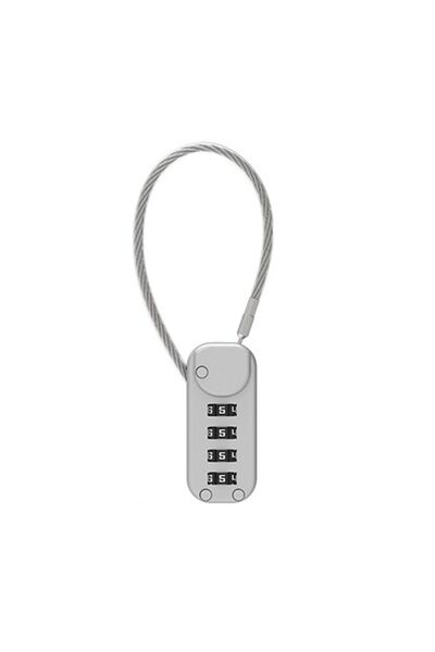 choice2 Grey Portable Zinc alloy 4 Digit Password Lk Wire Rope Anti-theft Bac...