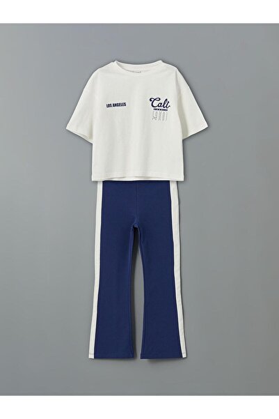 LC Waikiki Printed Girl's T-Shirt and Sweatpants (S5)
