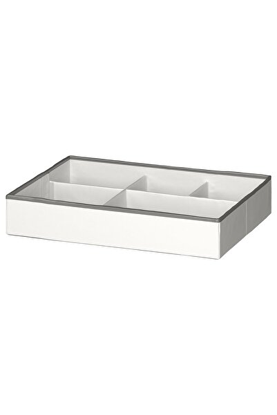 IKEA COZY ROOM - JÄTTEBJÖRN bölmeli kutu, beyaz-gri, 50x35x9 cm