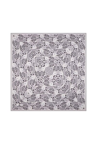 Bursa İpek Eșarfă din mătase twill cu model Grey Spike