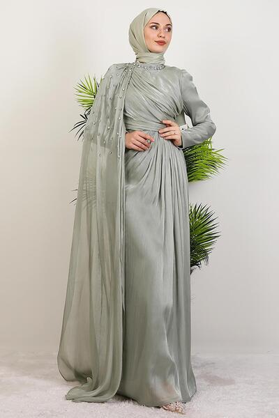 GİYZAMİLA Βραδινό φόρεμα İlkin Yoryo Mint