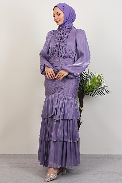 GİYZAMİLA Βραδινό φόρεμα Şaheste Yoryo λιλά