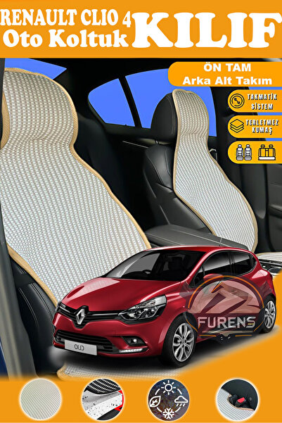 STS Oto Aksesuar غطاء مقعد سيارة رينو كليو 4 متوافق مع سلسلة بريستيج البيج من...