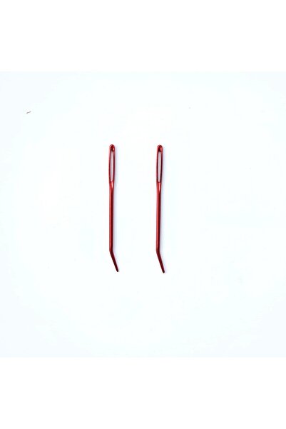 yumakça Demir Renkli Eğri Yün İğnesi Kırmızı