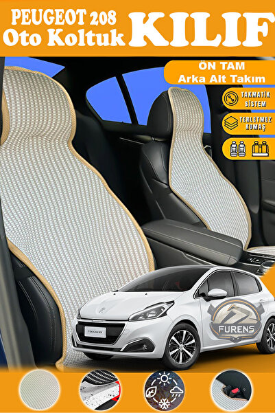 STS Oto Aksesuar غطاء مقعد سيارة بيجو 208 متوافق مع سلسلة بريستيج البيج من ال...