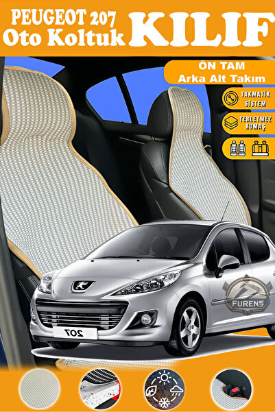 STS Oto Aksesuar غطاء مقعد سيارة بيجو 207 متوافق مع سلسلة بريستيج البيج من ال...