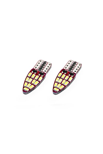AMIO Set de becuri auto LED compatibile CANBUS T10e W5W 24 SMD Alb 12V, desti...
